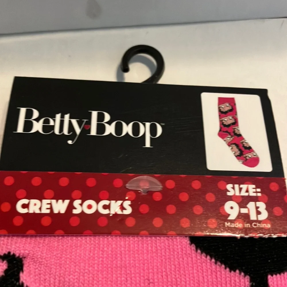 Betty Boop Casual Socks Black and Pink‎